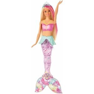 Játékbaba Barbie sellő fénylő, mozgó farokkal, fehér