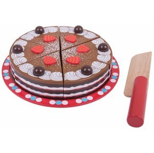 Játék élelmiszer Bigjigs Szeletelhető fa torta