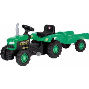 Pedálos traktor Dolu pedálos traktor pótkocsival, zöld