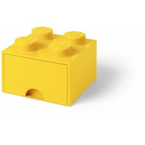 Tároló doboz LEGO tárolódoboz 4, fiókkal - sárga