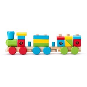Vonat Woody építhető fa kisvonat - két kocsival