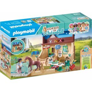 Építőjáték Playmobil 71352 Lovasterápia és állatorvosi rendelő