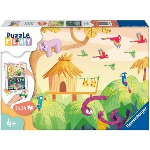 Puzzle Ravensburger 055937 Puzzle & Play Dzsungelkaland 2x24 darab