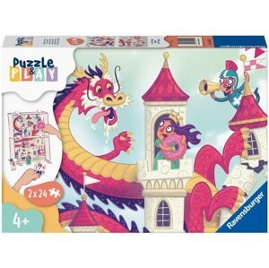 Puzzle Ravensburger 055951 Puzzle & Play Sárkány a kastélyban 2x24 darab