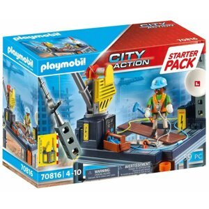 Építőjáték Playmobil Starter Pack Építkezés csörlővel