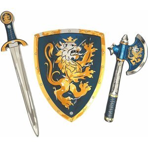 Játékfegyver Liontouch lovag szett, kék - Kard, pajzs, fejsze