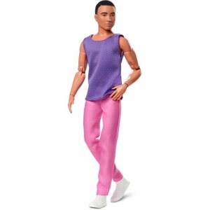 Játékbaba Barbie Looks Ken Lila pólóban