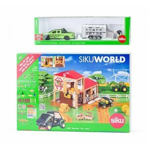Játék autó Siku World - Farm szarvasmarha szállító autóval
