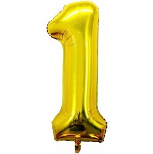 Lufi Atomia születésnapi, 1-es szám, arany, fólia, 46 cm