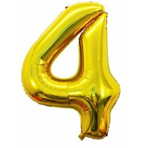Lufi Atomia születésnapi, 4-es szám, arany, fólia, 46 cm