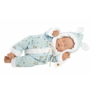 Játékbaba Llorens 63301 Little Baby - alvó élethű játékbaba puha szövet testtel - 32 cm