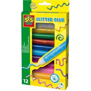 Csináld magad készlet gyerekeknek SES Glitter rajzoló ragasztó, 12 színben