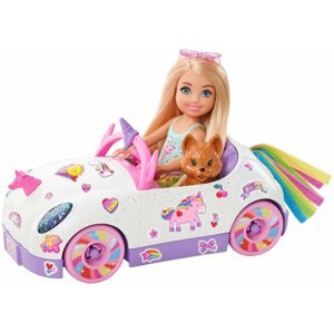 Játékbaba Barbie Chelsea és kabrió matricákkal