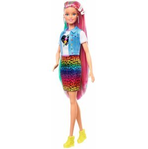 Játékbaba Barbie Leopárd baba szivárványos hajjal és kiegészítőkkel