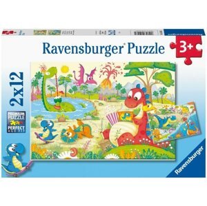 Puzzle Ravensburger Puzzle 052462 Dinoszaurusz barátaim 2x12 db