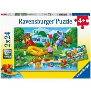 Puzzle Ravensburger Puzzle 052479 Kempingező medvecsalád 2x24 db