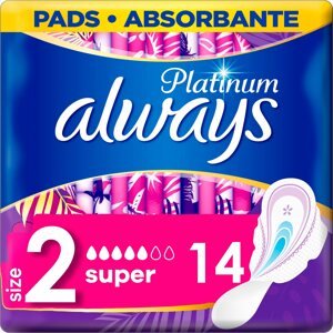 Egészségügyi betét ALWAYS Platinum Ultra Super Plus Duopack, 14 db