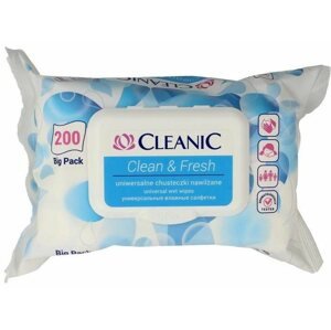 Nedves törlőkendő CLEANIC Clean & Fresh 200 db
