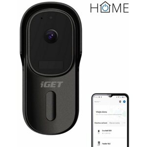 Videó kaputelefon iGET HOME Doorbell DS1 Black - akkumulátoros WiFi videó kaputelefon FullHD videó- és hangátvitellel