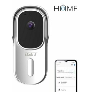 Videó kaputelefon iGET HOME Doorbell DS1 White - akkumulátoros WiFi videó kaputelefon FullHD videó- és hangátvitellel