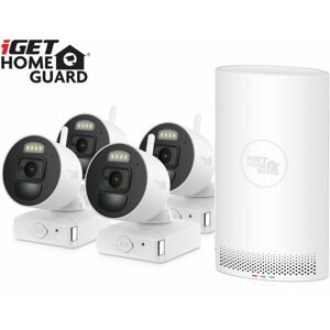 Kamerový systém iGET HOMEGUARD HGNVK88004P v2023 - bezdrátový Wi-Fi bateriový set, 8mi kanálové NVR + 4x FullHD kamera s LED