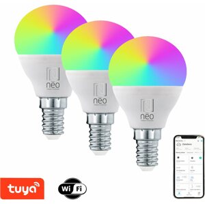 LED žárovka Immax NEO LITE Smart 3x žárovka LED E14 6W RGB+CCT barevná a bílá, stmívatelná, WiFi, P45