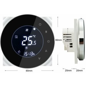 Okos termosztát iQtech SmartLife GBLW-B, WiFi termosztát padlófűtéshez, fekete színű