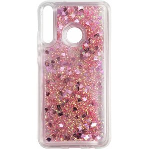 Telefon tok iWill Glitter Liquid Heart Huawei P40 Lite E rózsaszín tok