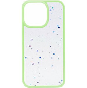 Telefon tok iWill Clear Glitter Star Phone Case az iPhone 13 Pro készülékhez Green