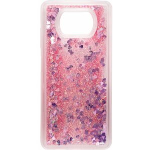 Telefon tok iWill Glitter Liquid Heart POCO X3 Pro rózsaszín tok