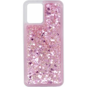 Telefon tok iWill Glitter Liquid Heart Realme 8 Pro rózsaszín tok