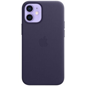 Telefon tok Apple iPhone 12 Mini mély ibolya bőr MagSafe tok