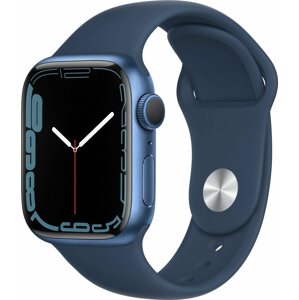 Okosóra Apple Watch Series 7 41mm - kék alumínium tok, mély indigókék sport szíj