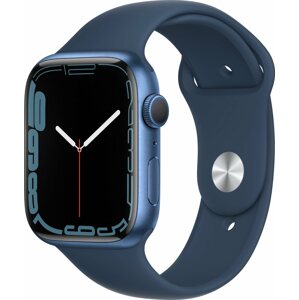Okosóra Apple Watch Series 7 45 mm Kék alumínium mély indigókék sportszíjjal