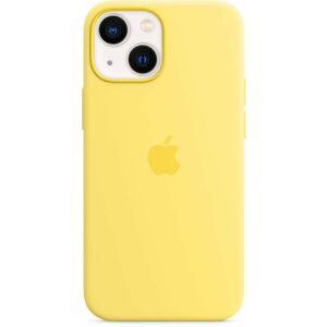 Telefon tok Apple MagSafe-rögzítésű iPhone 13 mini-szilikontok - halvány citromsárga
