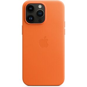 Telefon tok Apple iPhone 14 Pro Max bőr tok MagSafe narancs