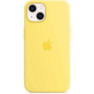 Telefon tok Apple MagSafe-rögzítésű iPhone 13-szilikontok - halvány citromsárga