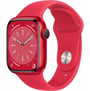 Okosóra Apple Watch Series 8 41mm Cellular Piros alumínium piros sportszíjjal
