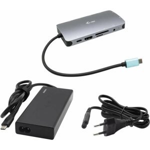 Dokkoló állomás i-tec USB-C Metal Nano Dock HDMI/VGA with LAN, Power Delivery 65W + tápegység 77W