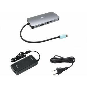 Dokkoló állomás i-tec USB-C Metal Nano Dock HDMI/VGA with LAN, Power Delivery 100W + tápegység 112W