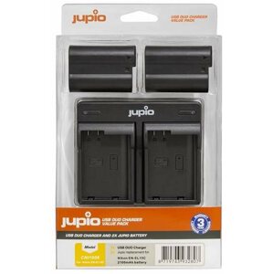 Fényképezőgép akkumulátor Jupio 2db EN-EL15C akkumulátor 2100 mAh és kettős töltő Nikon fényképezőgépekhez