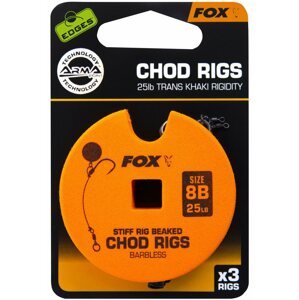 Horogelőke FOX Standard Chod Rigs Barbless méret 8 25 lb 3 db