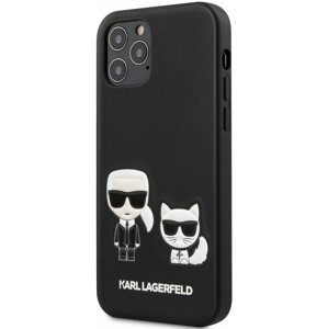 Telefon tok Karl Lagerfeld PU Karl & Choupette Apple iPhone 12/12 Pro fekete tok