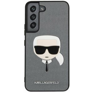 Telefon tok Karl Lagerfeld PU Saffiano Karl Head Hátlap tok a Samsung Galaxy S22+ készülékhez Silver