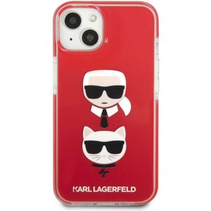 Telefon tok Karl Lagerfeld TPE Karl and Choupette Heads Tok az iPhone 13 mini készülékhez Red