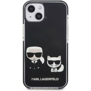 Telefon tok Karl Lagerfeld TPE Karl and Choupette Tok az iPhone 13 készülékhez Black