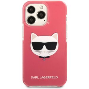 Telefon tok Karl Lagerfeld TPE Choupette Head Tok az iPhone 13 Pro készülékhez Fuchsia