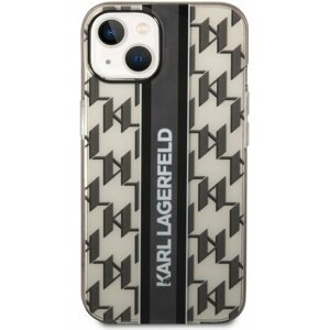 Telefon tok Karl Lagerfeld Monogram Vertical Stripe iPhone 14 hátlap tok - fekete