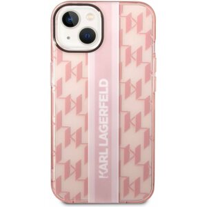 Telefon tok Karl Lagerfeld Monogram Vertical Stripe iPhone 14 Plus hátlap tok - rózsaszín
