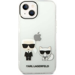 Telefon tok Karl Lagerfeld PC/TPU Ikonik Karl és Choupette hátlap iPhone 14-hez, Transparent